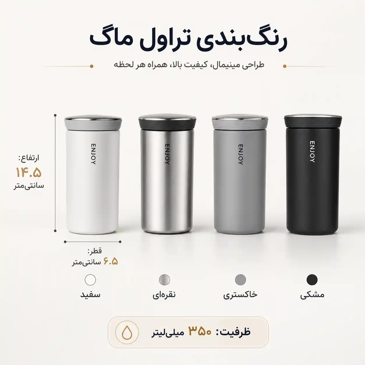 تراول ماگ اینجوی 350 میلی لیتری